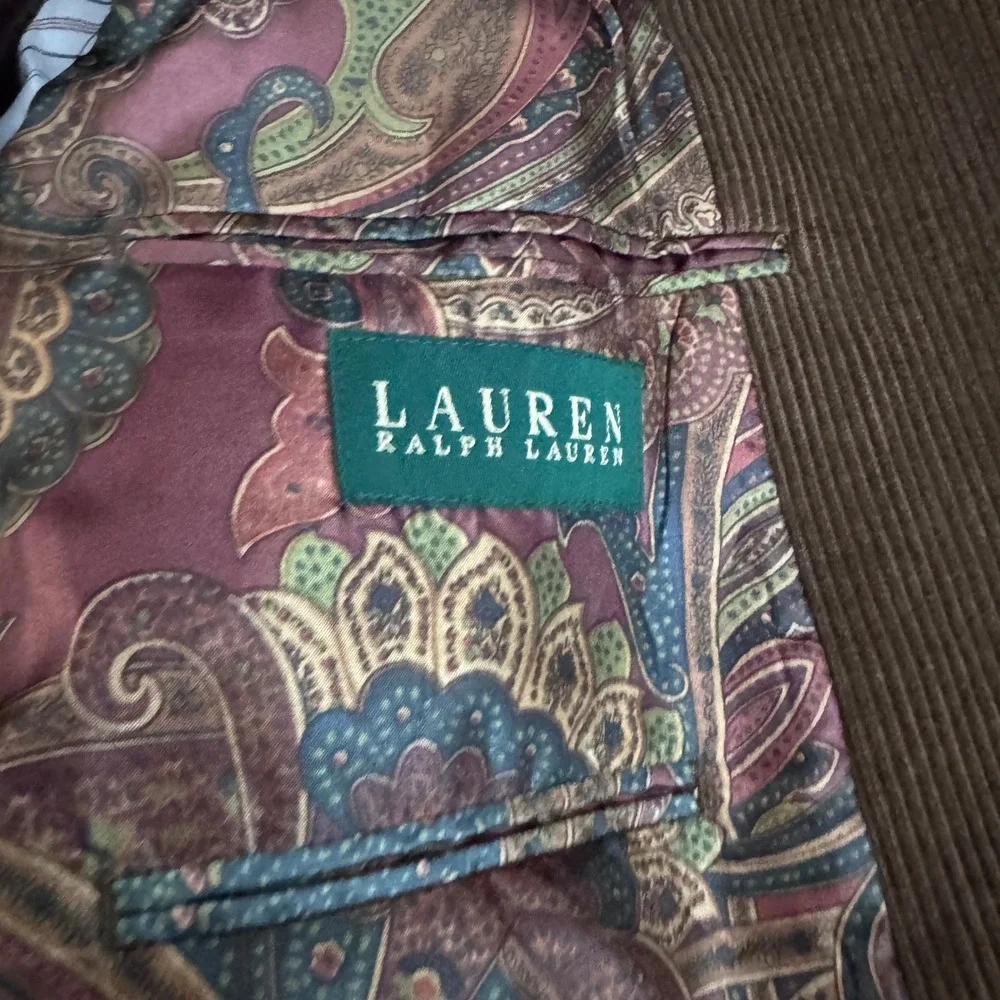 Lauren Ralph Lauren Sport Coat‎ Mens 43L Brown Corduroy Elbow Patches Blazer
